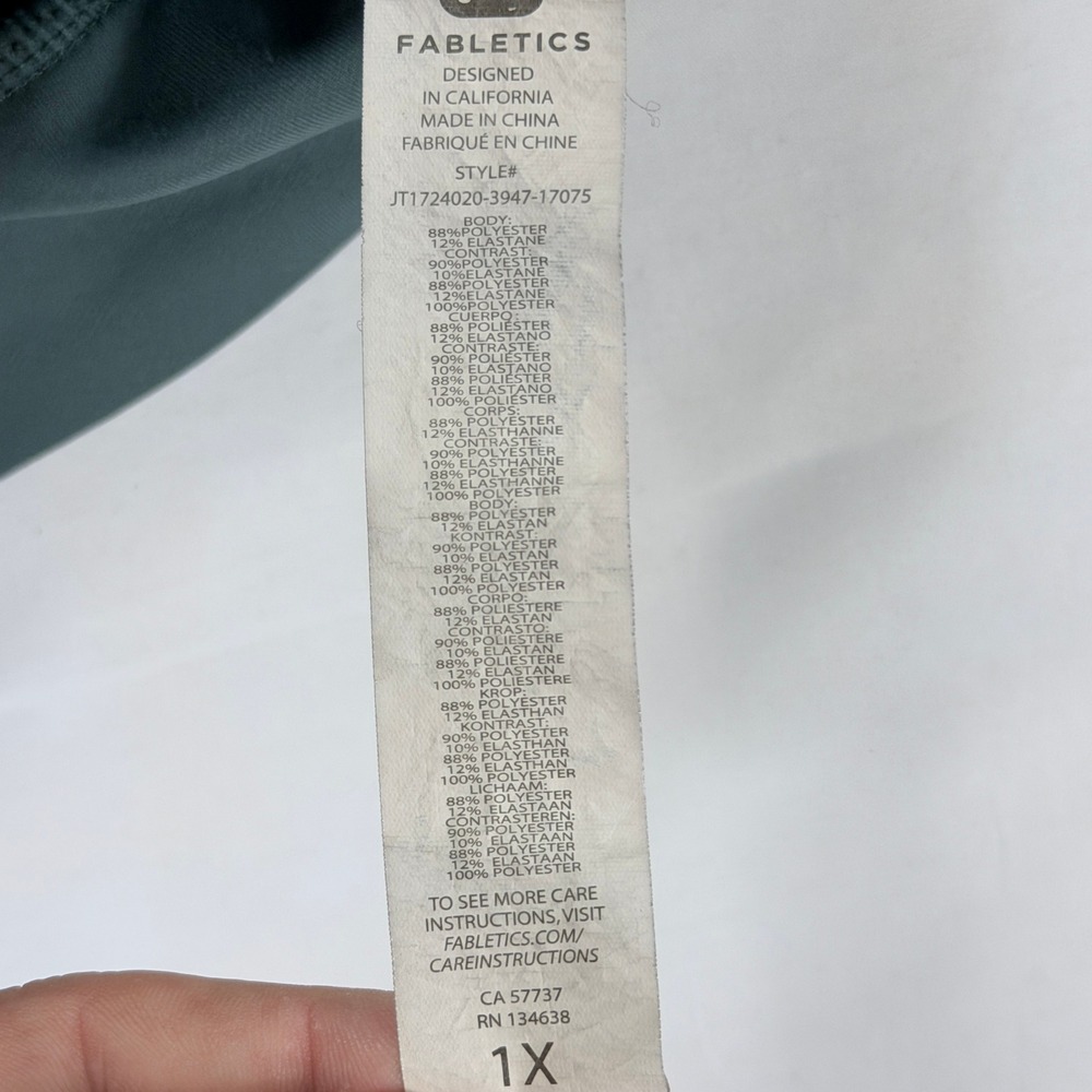 Fabletics Cleo Full Zip Athletic Jacket Green Bla… - image 6